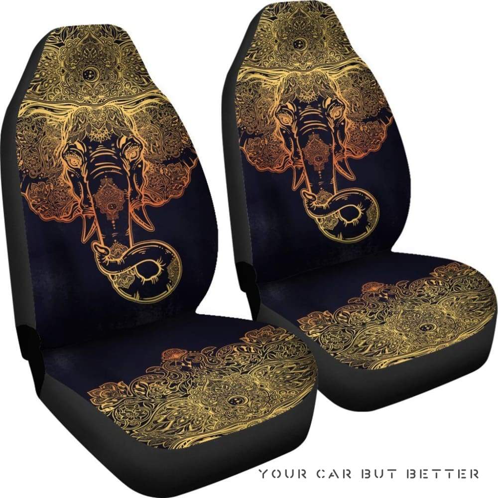 Gold Elephant Mandala Car Seat Covers 232205