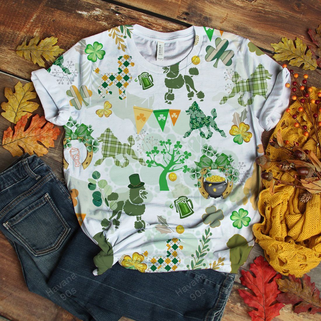 Poodle T-shirt Saint Patrick’s Day City Vintage