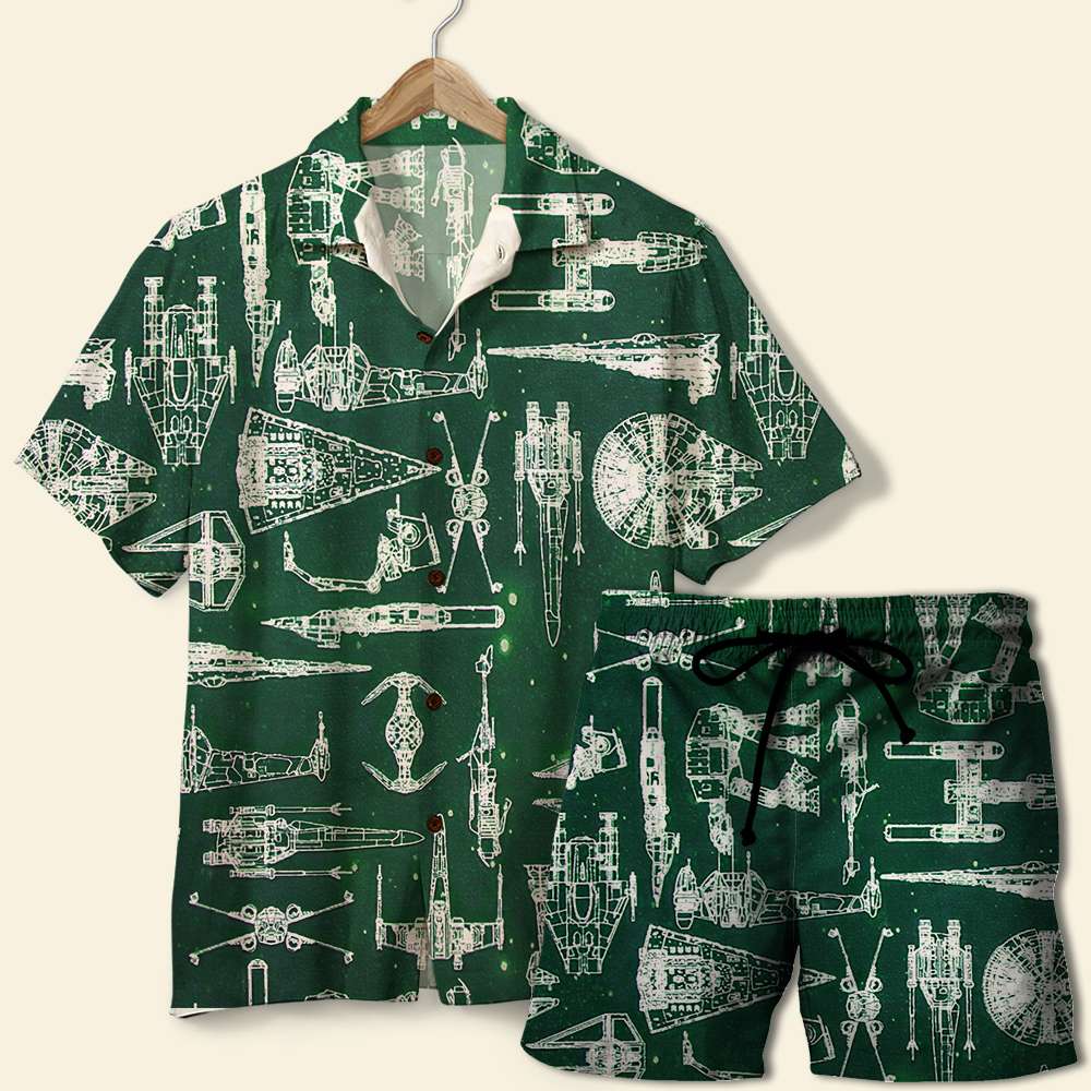 Hawaii Shirt Beach Shorts Spaceship Pattern Ha10600