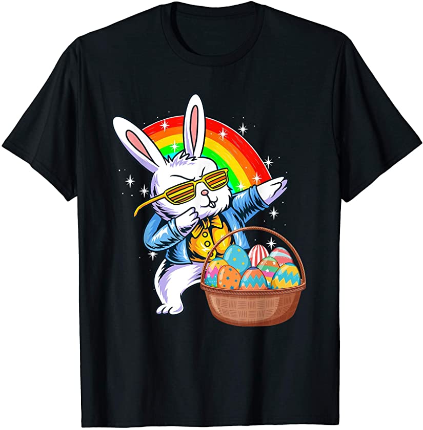 Cool Dabbing Bunny Easter Rabbit Egg Hunt Dab Boy Easter T-Shirt