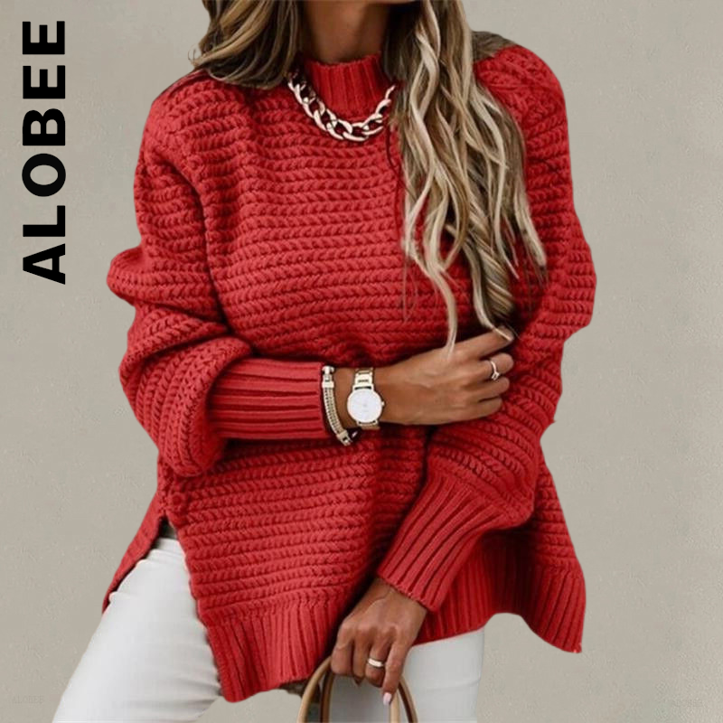 Alobee Women Sweater Knitted New Streetwear Vintage Women’s Sweater O-neck Popular Basic Sweaters Women Loose All-Match Female alx