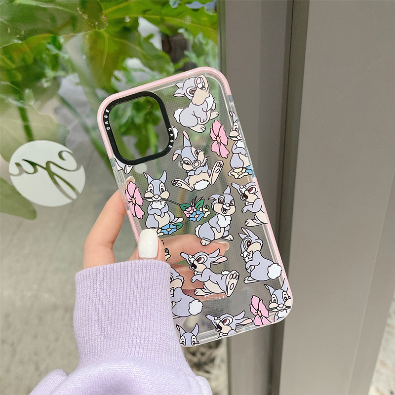 3D cute gray bunny soft silicon Phone Case For apple iPhone 14 13 7 8 Plus X XS XR MAX 11 12 Pro Max High quality clear cover alx