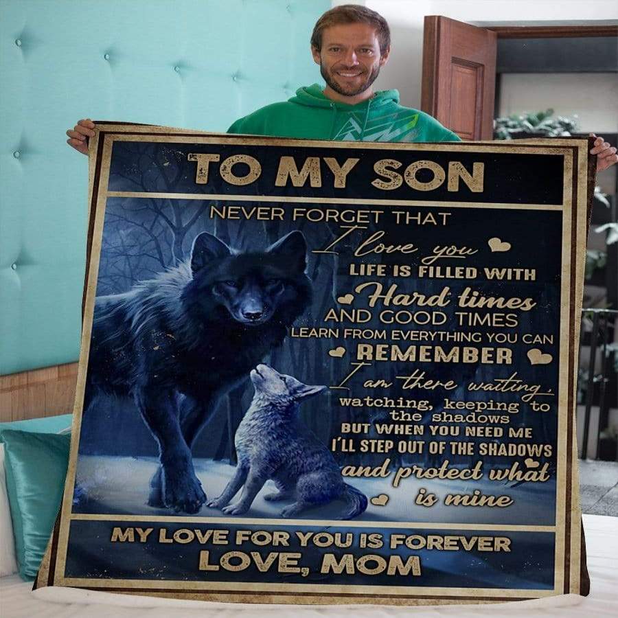 Wolf Mom to my Son, remember my love for you is forever blanket custom name #V