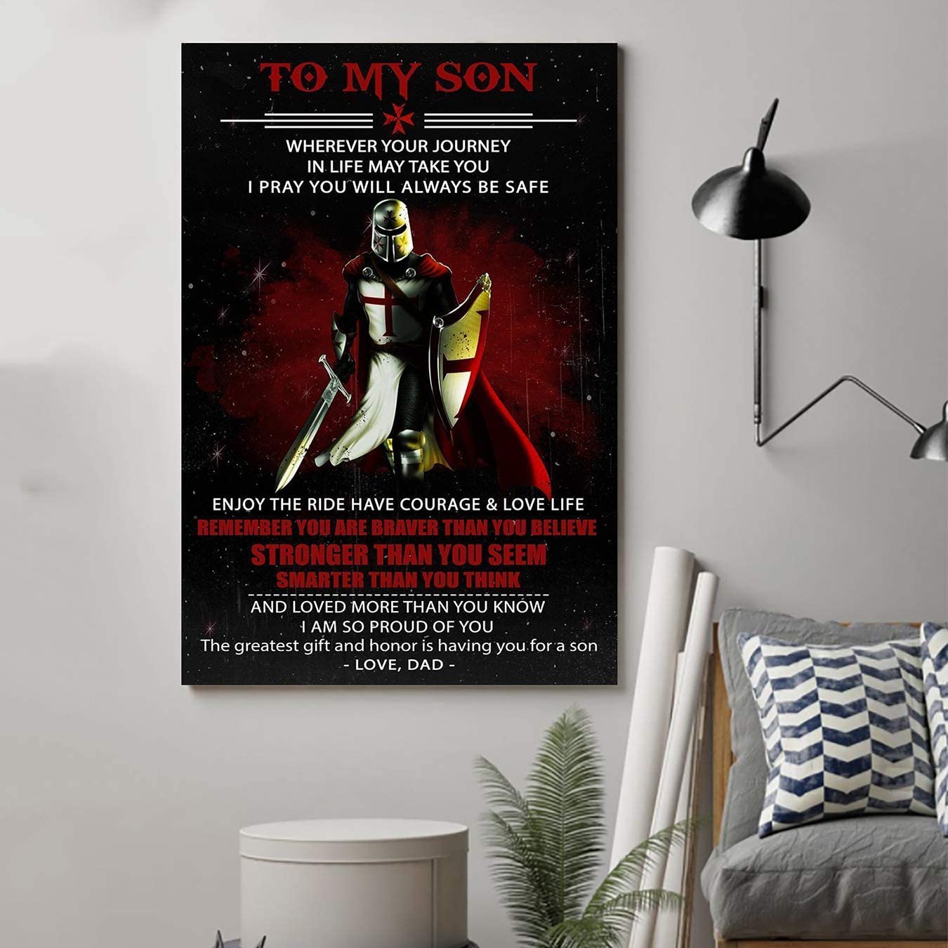 Family Posters-A Knight Templar Poster – Dad to Son – You are Braver