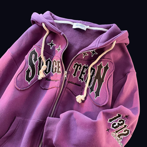 2022 Senior Super Nice lettering Cloth Super Dalian hoodie Loose Cardigan Y2K Goth punk Harajuku Street Zipper hoodie for Women alx