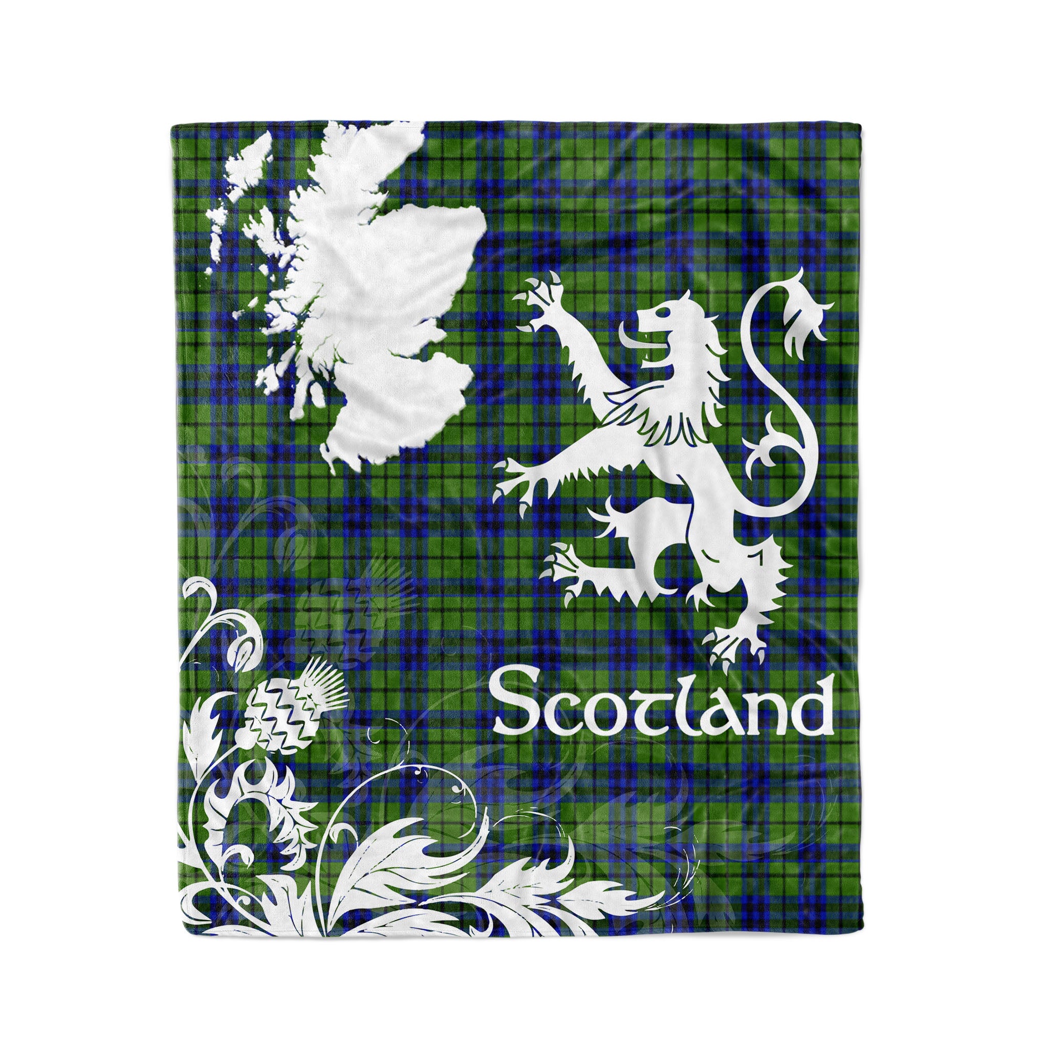 Tartan Plaid Fleece Blanket Tartan Blanket Thistle And Lion Scottish Clan Dickson Plaid Blanket