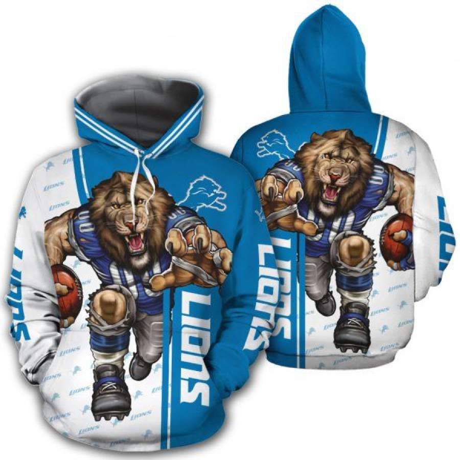 Men’s Detroit Lions Hoodies Mascot 3D Ultra Cool