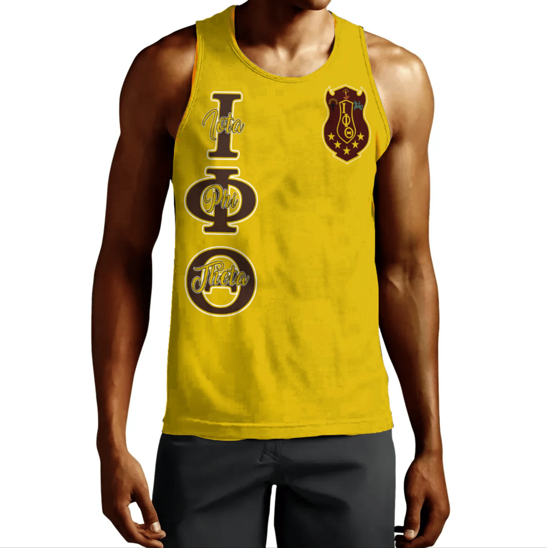 Wonderprint Tank Top Personalized Iota Phi Theta Gold Tank Top Lt10