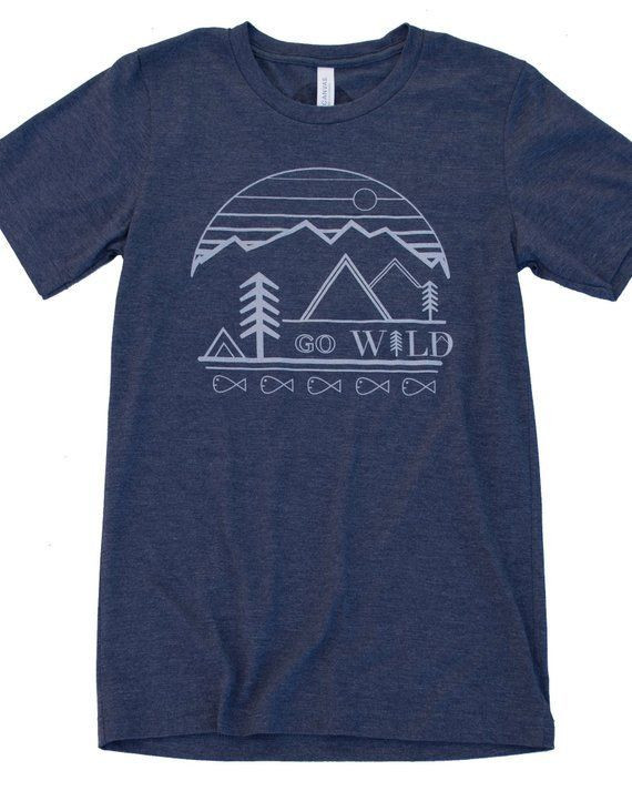 Outdoors Shirt Go Wild Be Outside In A Soft Blend Of Dark Blue Fabric Screen Printed Mou Shirt