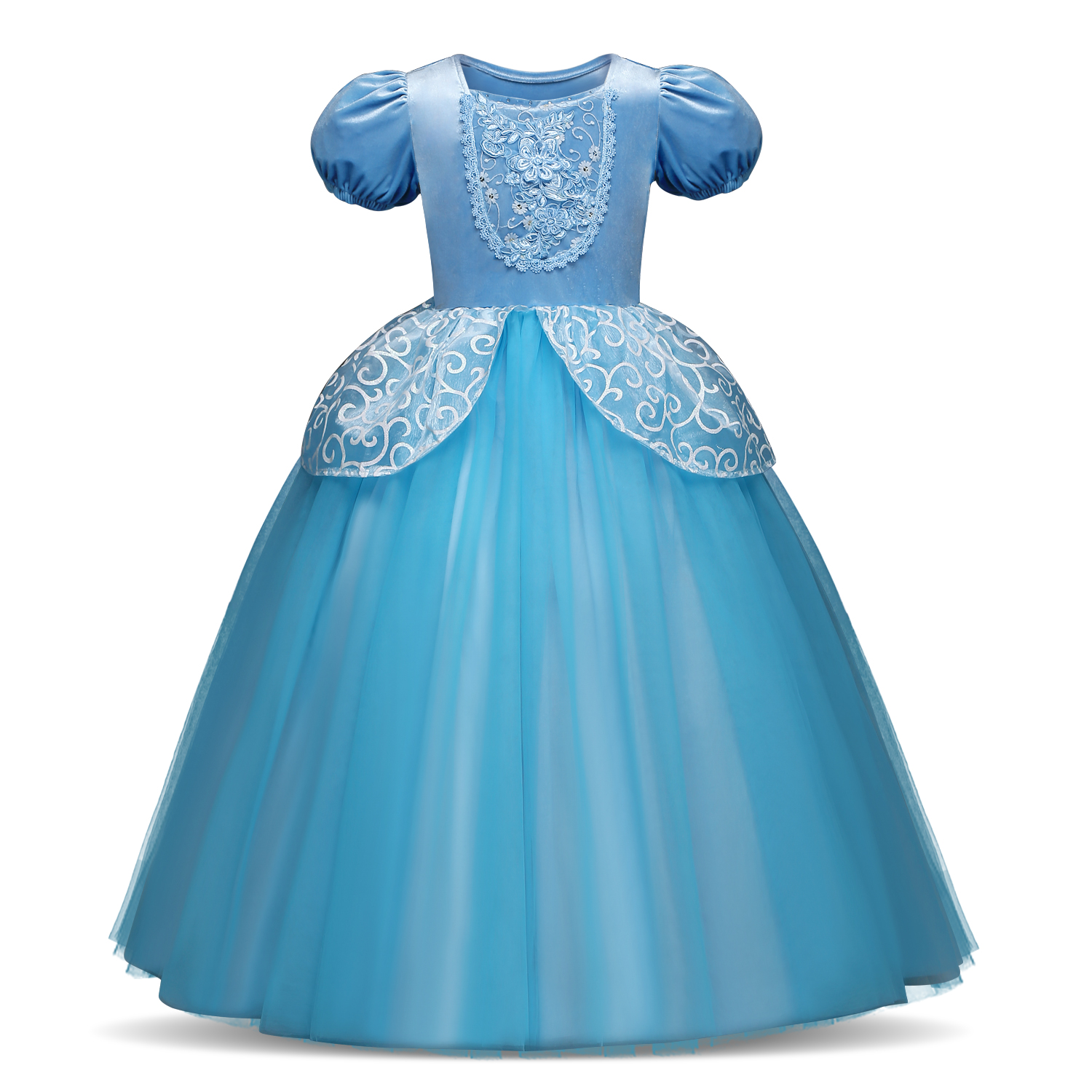 2021 Snow White Princess Dress For Girls Elegant Birthday Party Multi Mesh Butterfly Cloth For Children Lace Cake Costume alx