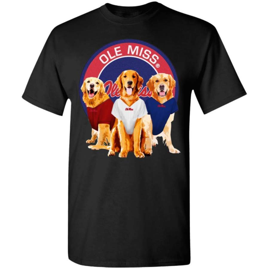 Golden Retriever Ole Miss Rebels Football Fan Gift T-Shirt HT209