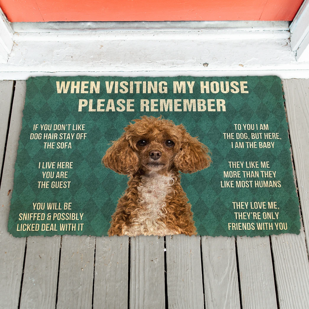 3D Please Remember Poodle Dog’s House Rules Doormat