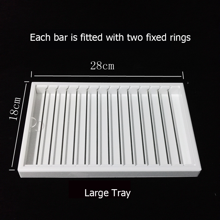 White Acrylic Jewelry Bracelet Beads Display Case Tray with Bars for Rings Necklace Chian Pearl Storage Stand Holder Organizer alx