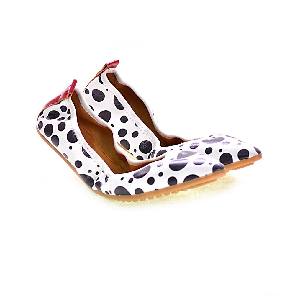 Black Dots Ballerinas Shoes Ras2506