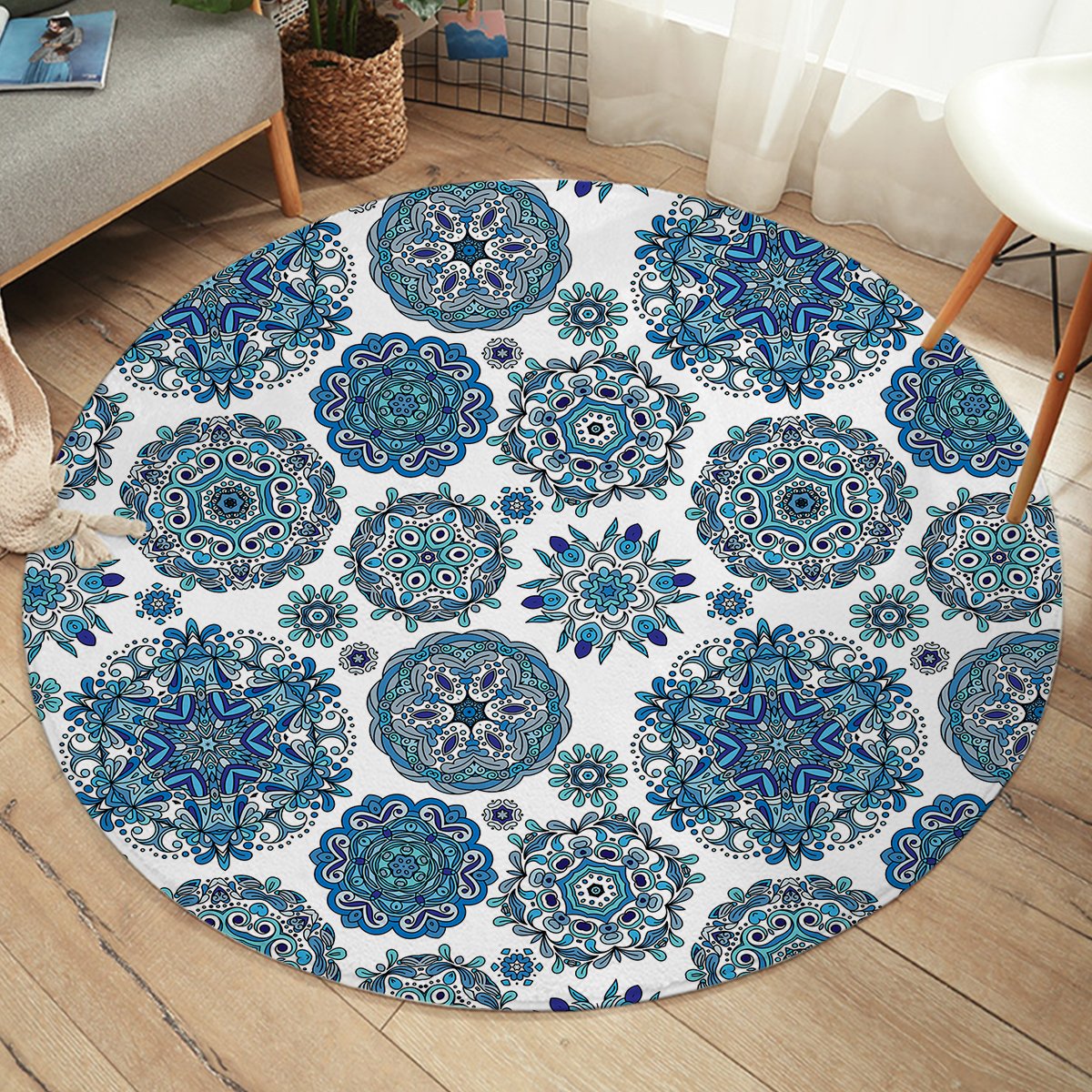Decorated Rings SW2231 Round Rug