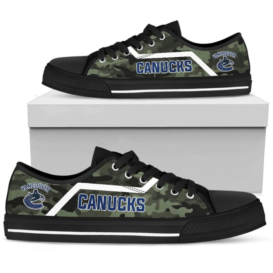 Simple Camo Vancouver Canucks Low Top Shoes