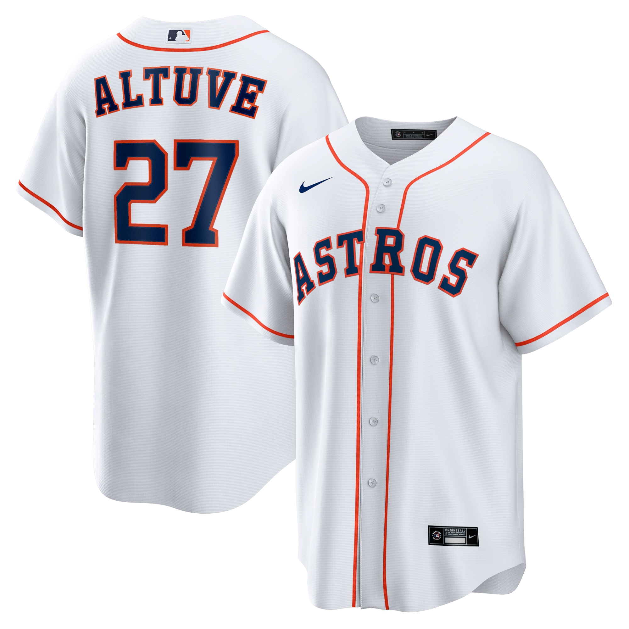 Jose Altuve Houston Astros Home Replica Player Name Jersey – White