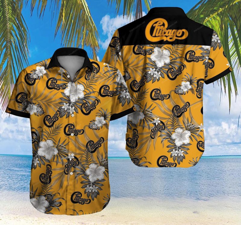 Tlmus Chicago Hawaii Graphic Print Short Sleeve Hawaii Casual Shirt Ha49106