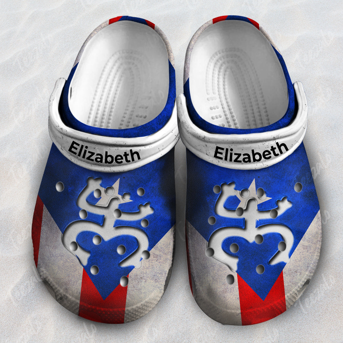 Symbols On Puerto Rico Flag Personalized Clogs Shoes