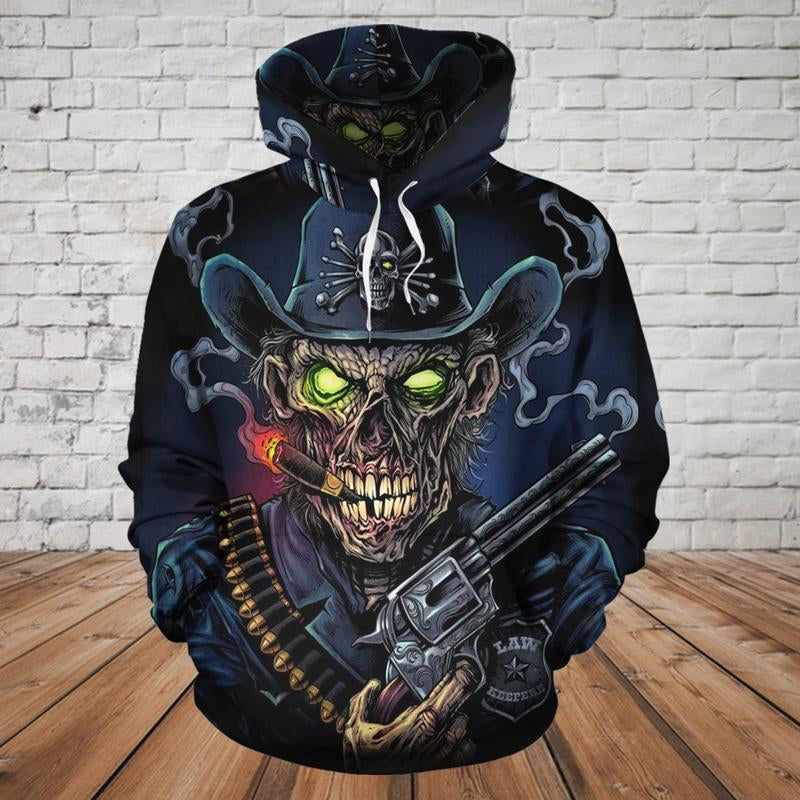 Skull 3D Hoodie_Cowboy Skull