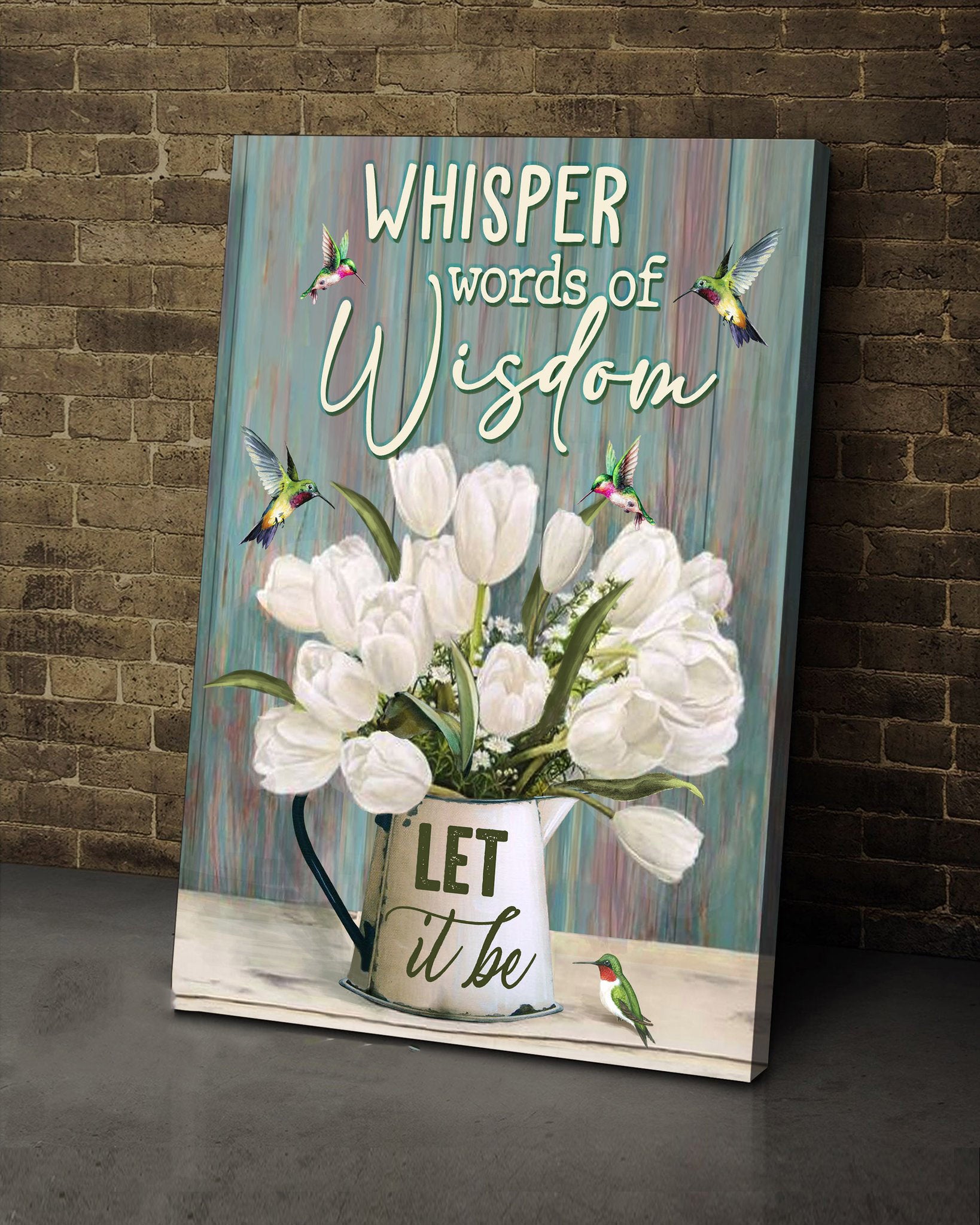 Whisper Words Of Wisdom Let It Be Hummingbird Premium Canvas Wall Art Decor