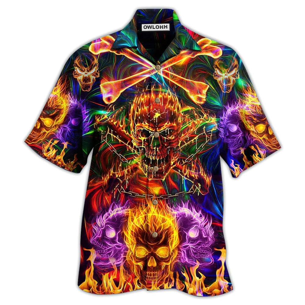 Skull Fire Angry Hawaii Shirt Ha460