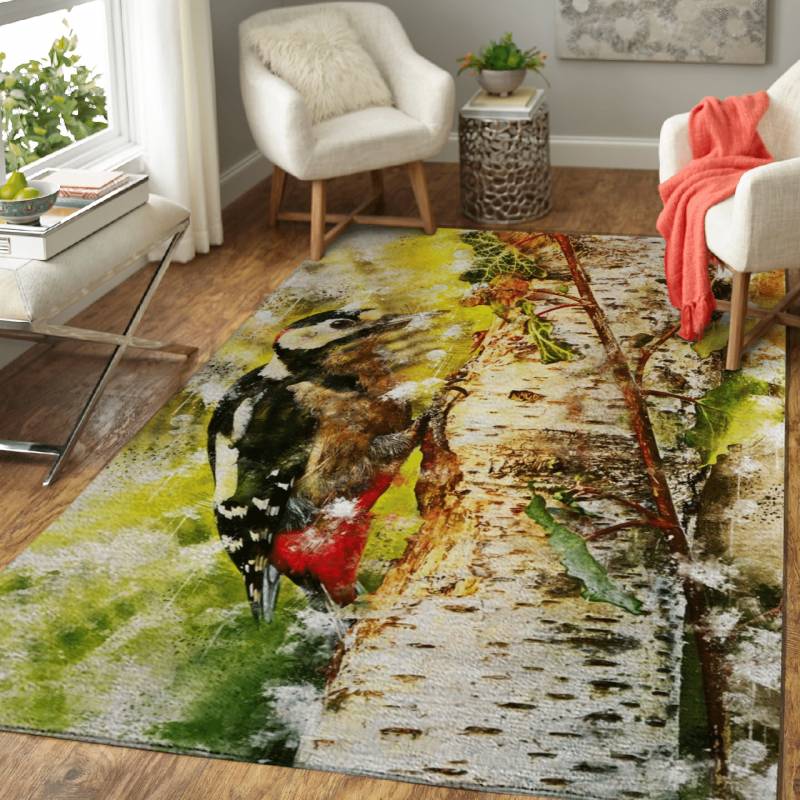 Woodpecker colorful – Animals Area Rug Carpet