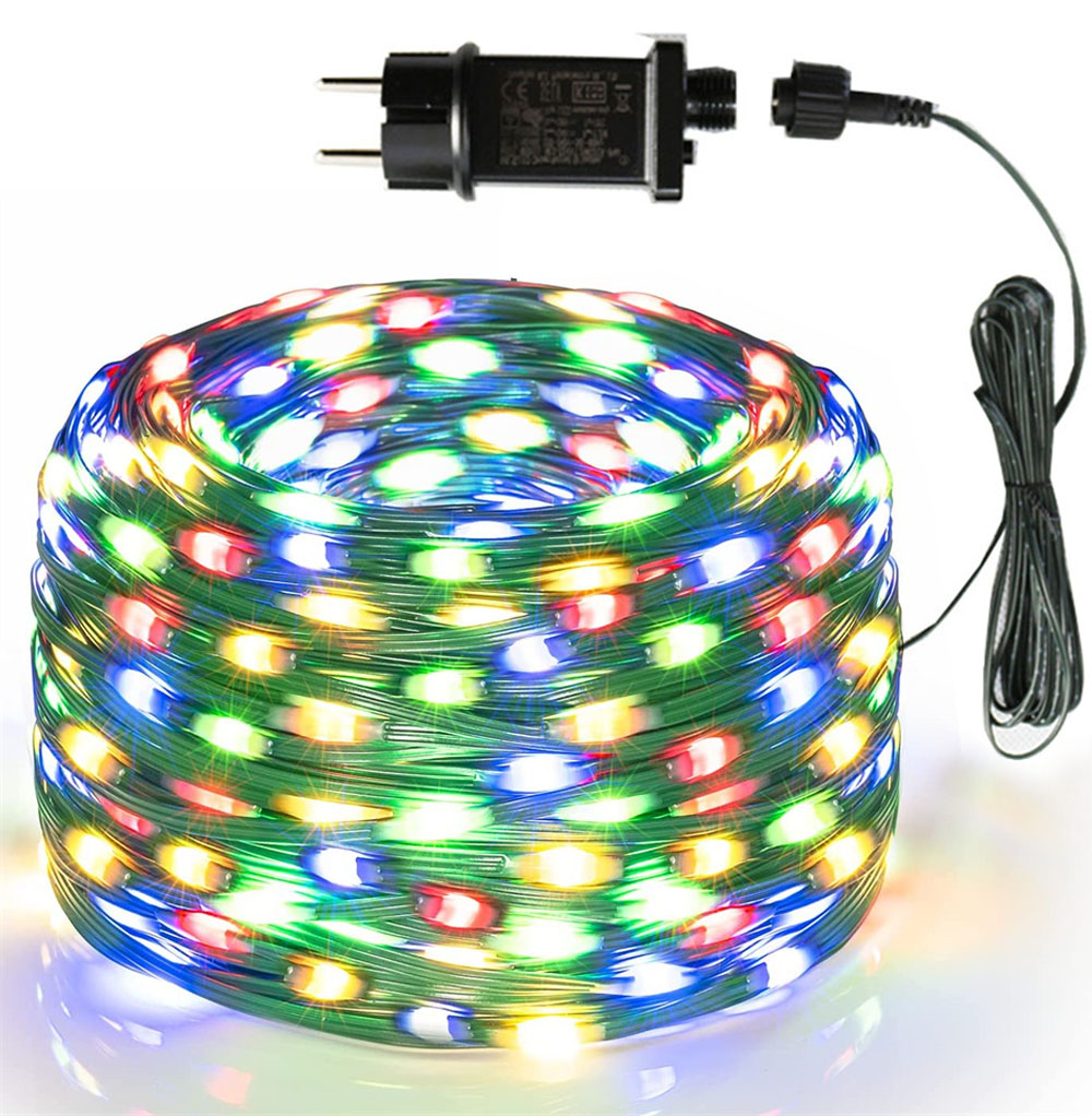 Christmas Tree Lights 200 Led Christmas Lights Outdoor Christmas String Light Green Pvc Wire Light String For Xmas Party Home Alx
