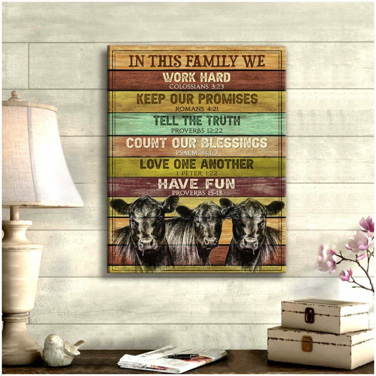 Angus Cows – Gift For Home Decor, Best Gift Idea, Gift For Family – Canvas Prints, Matte Canvas