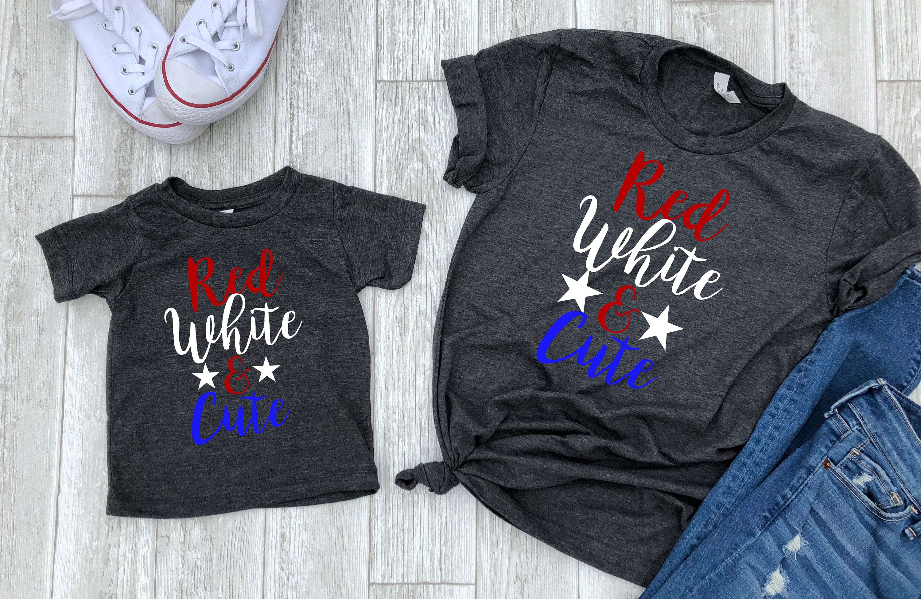 Fourth Of July Kids, Red White And Cute Shirts, Fourth Of July Matching Tees, Patriotic Mommy And Me Tees, Memorial Day Tee