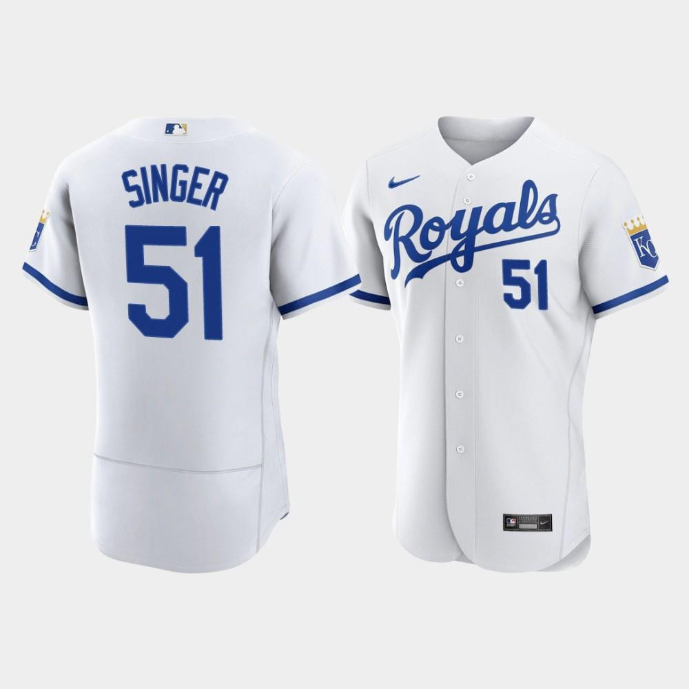 Brady Singer 51 Kansas City Royals Men’s 2022-23 Home Jersey – White Jersey