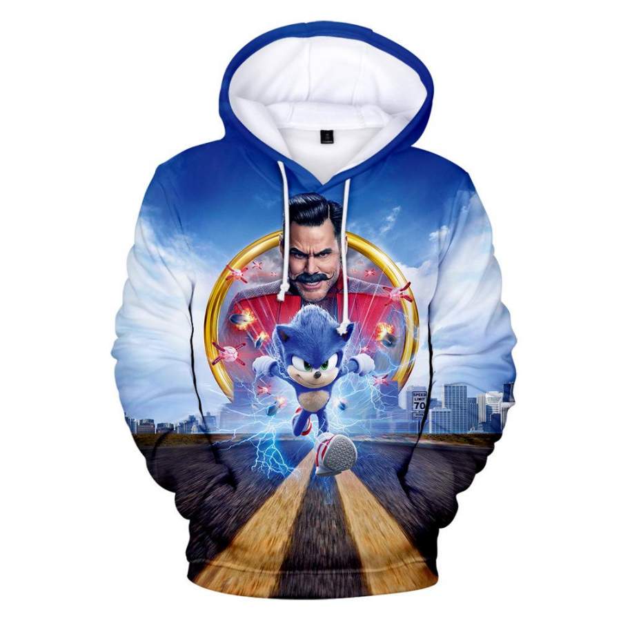 2020 Sonic The Hedgehog Action-adventure Comedy Film 3D Printed Hoodie