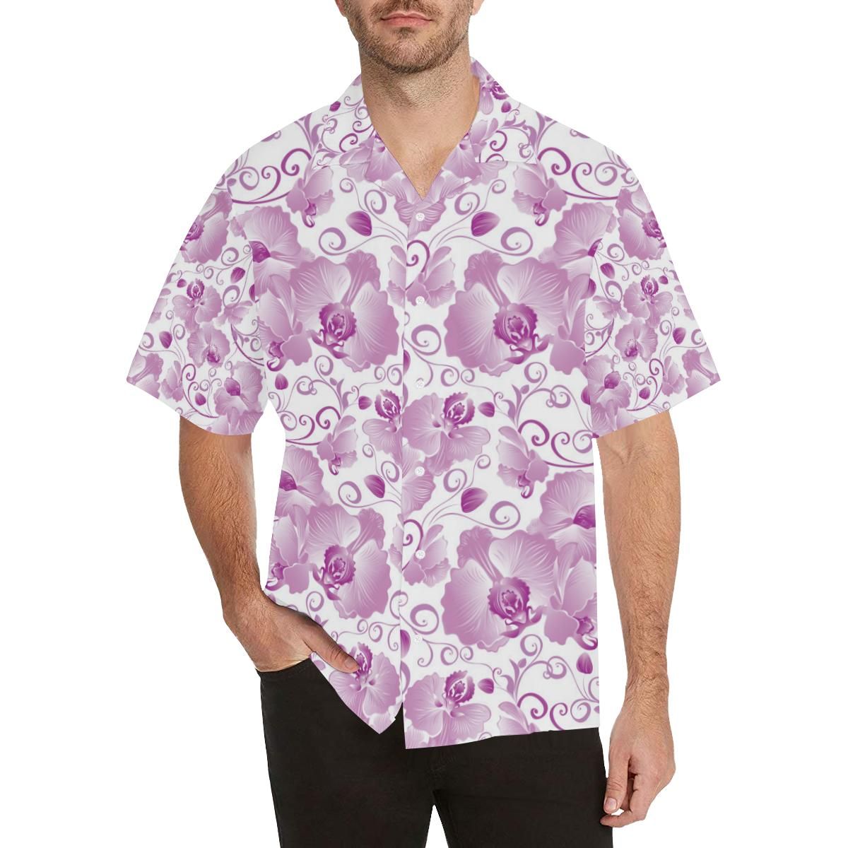 Orchid Pattern All Over Print Hawaii Shirt Ha859