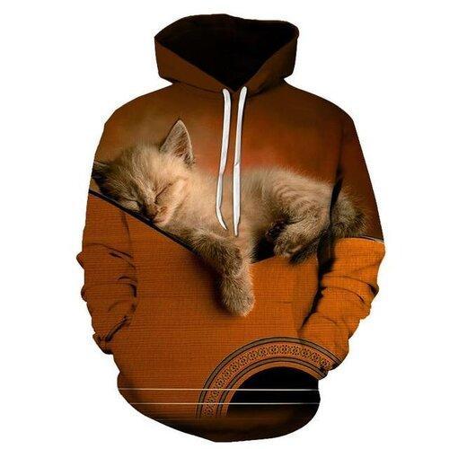 Best Hoodie  3D Kitten Guitar Hoodie , 3D Hoodie