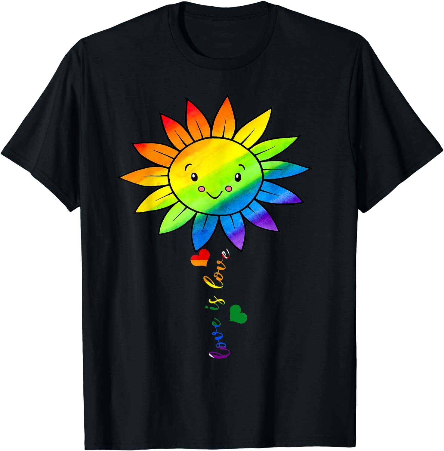 Sunflower T Shirt For Pride Month, Love Is Love Lgbt Gay Lesbian Pride T-Shirt