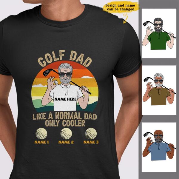 Vintage Retro Golf Dad Grandpa Cooler Gift For Father’s Day Custom Style & Name Personalized Shirt