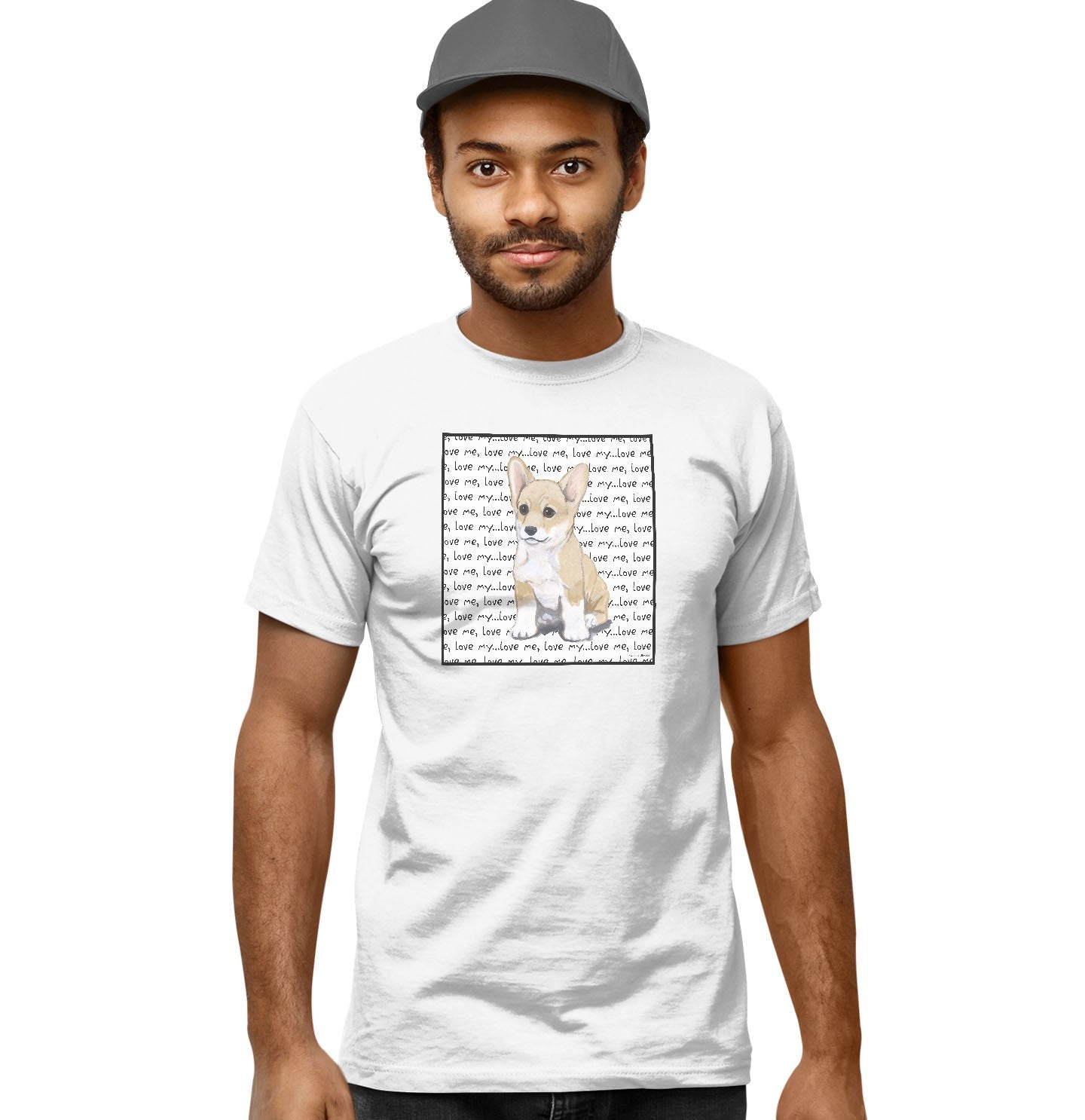 Corgi Puppy Love Text – Adult Unisex T-Shirt