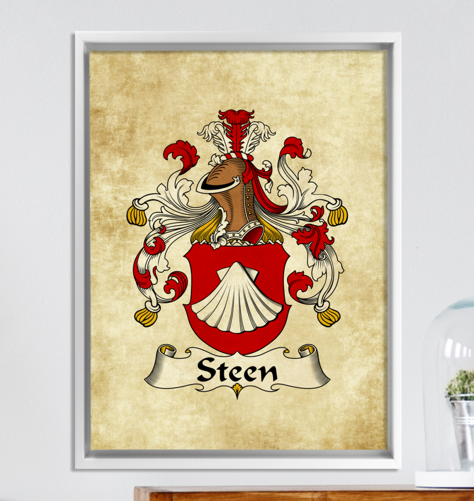 Steen Germany Framed Wrapped Canvas – German Family Crest A7