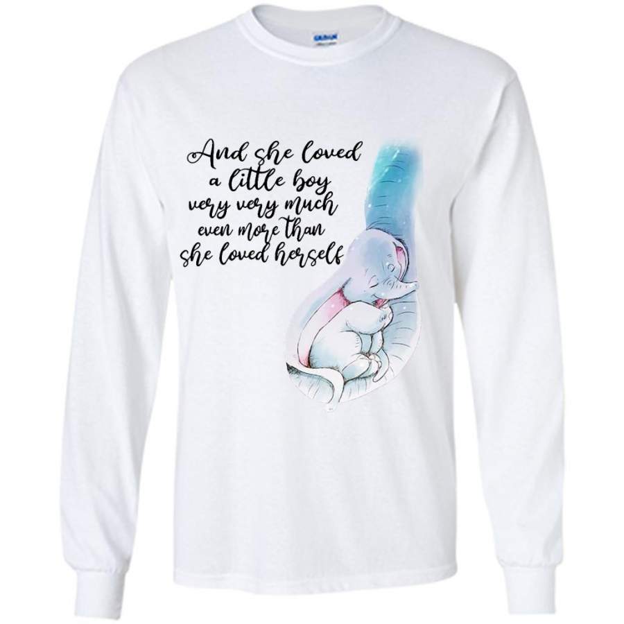 And She Loved A Little Boy Very Very Much Even More Than She Loved Herself, Elephant Design, Mother’s Day Gift – Gildan Long Sleeve Shirt