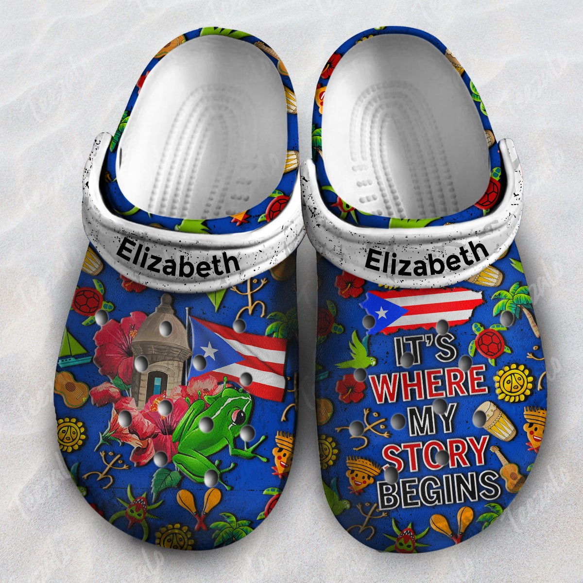 Pride Puerto Rican Where My Story Begins Personalized Clogs Shoes