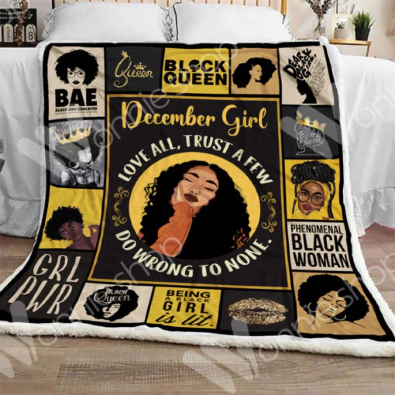 December Black Women Sherpa Blanket OCT2501 90O47