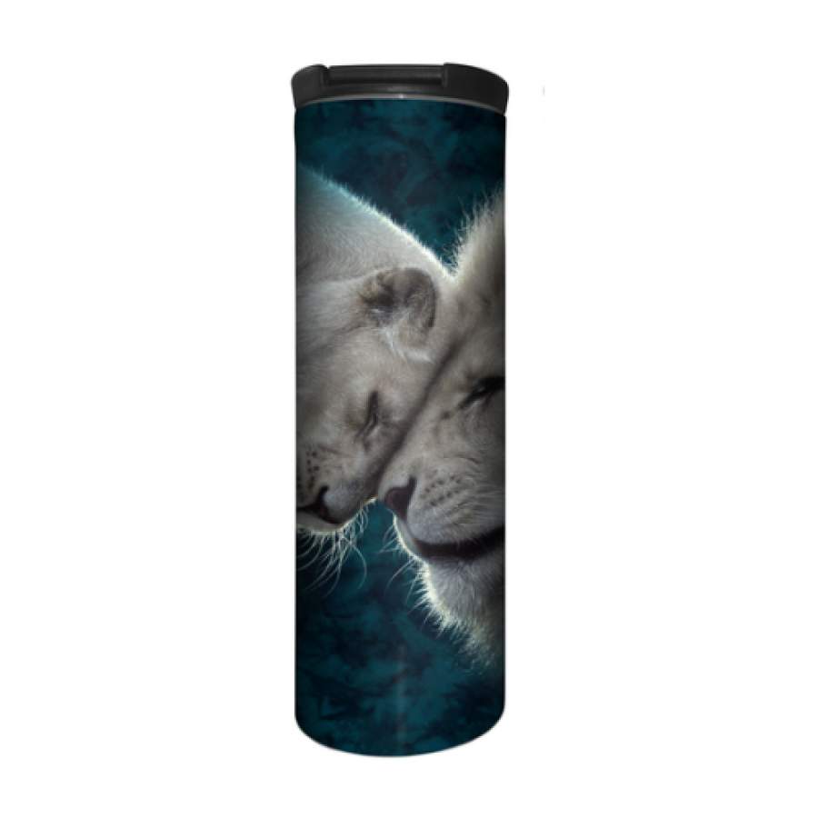 White Lion Stainless Steel Travel Mug / Coffee Barista Travel Tumbler