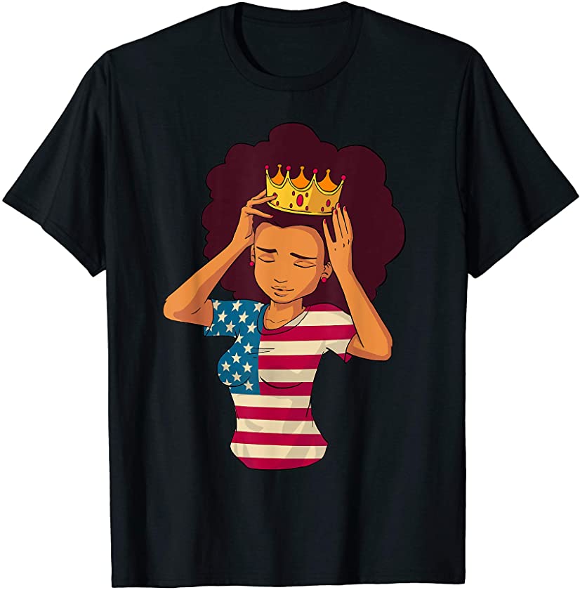 African American 4th of July Juneteenth Black History Queen T-Shirt