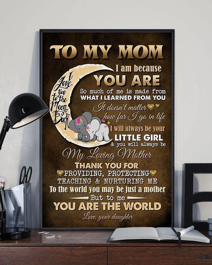 [Personalized Name] Elephant Gift For Mom Thank You For Providing Protecting Teaching – Gift For Mother’S Day, Gift For Home Decor For Family – Matte Canvas