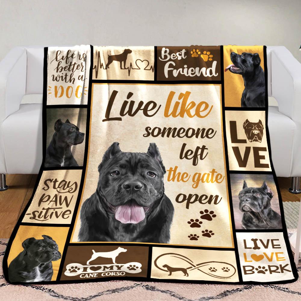 Cane Corso Dog Cane Corso Dog Fleece Blanket, Sherpa Blanket, Gift For Parent, Family Member, Friends Gift, Christmas Gift, Home Decor, Home Living-Up1