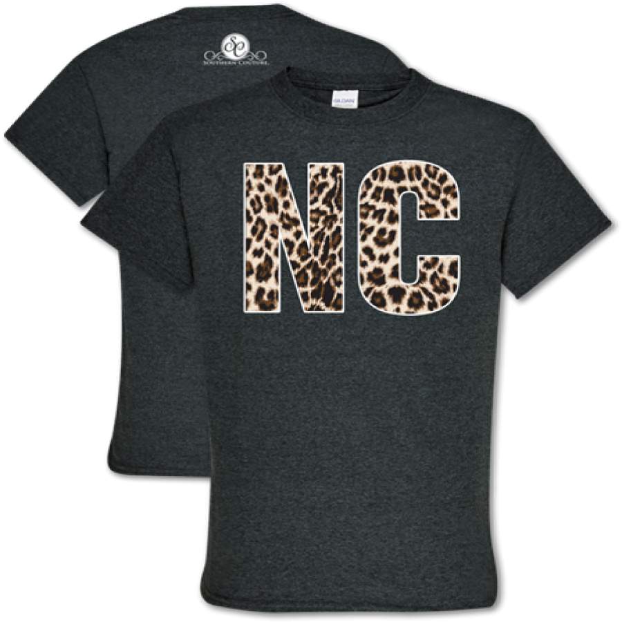 Southern Couture Soft Collection Leopard North Carolina T-Shirt