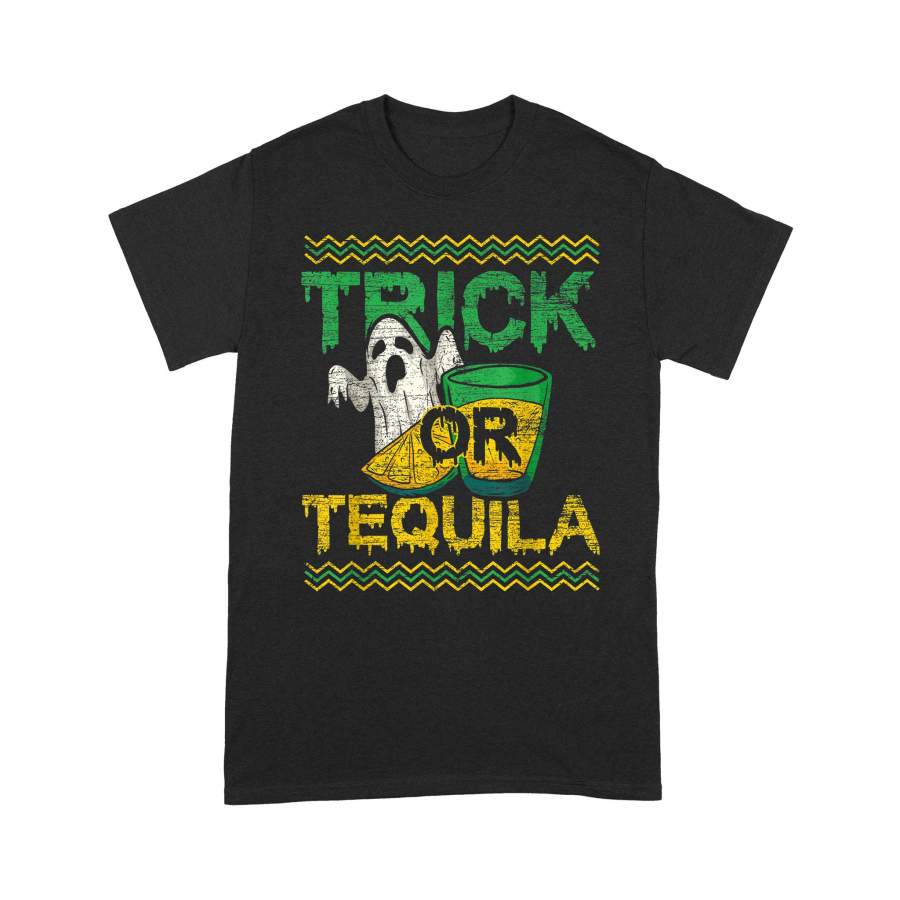 Trick Or Tequila Drunken Ghost Costume Spooky Halloween – Standard T-shirt