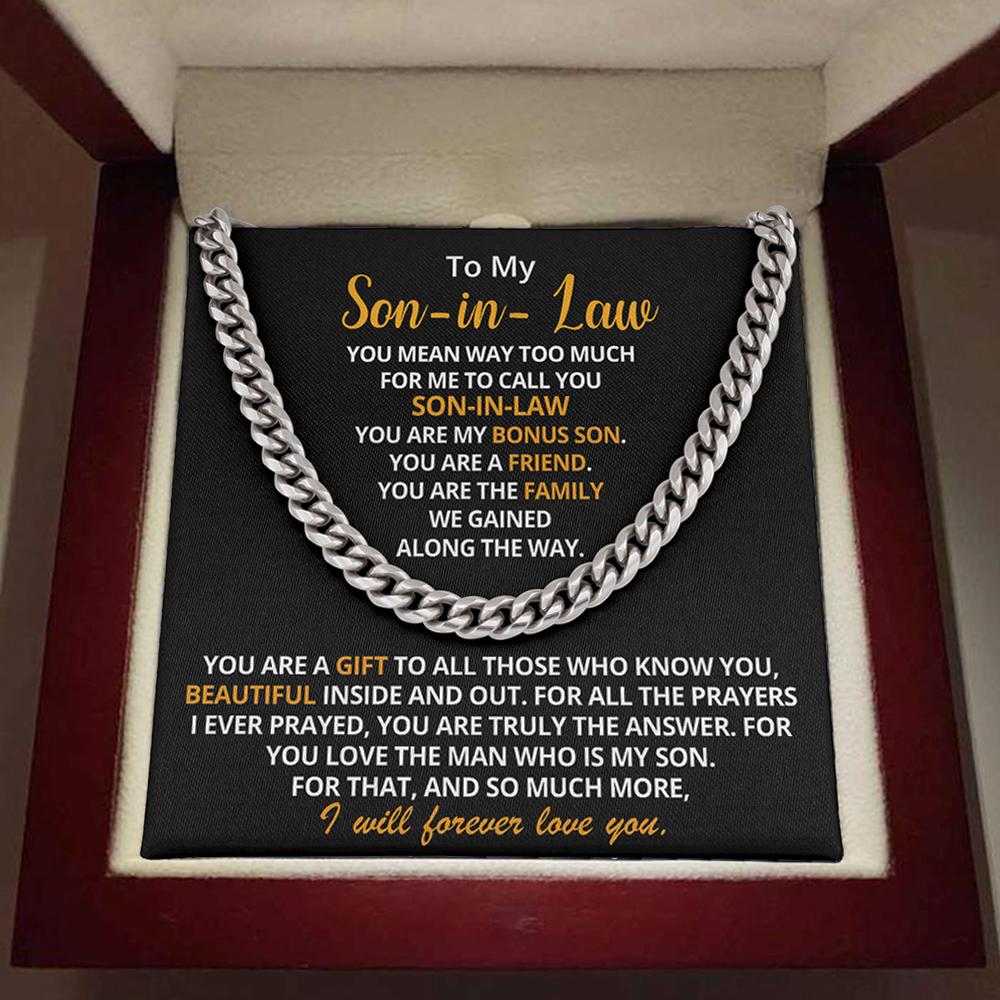 To My Son-In-Law – You Are My Bonus Son | Cuban Link Chain Necklace