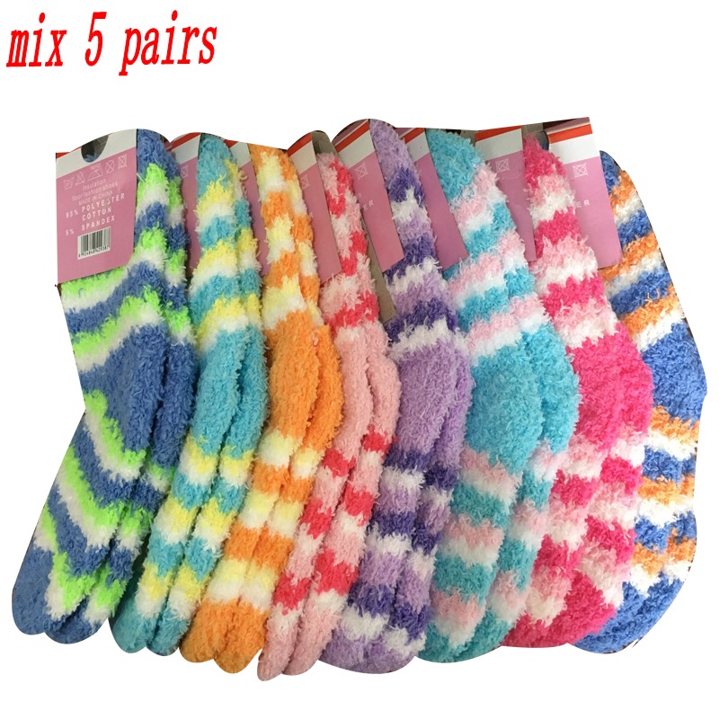 Winter Coral Velvet Warm Children Socks High Quality Candy Color Socks For Girls Boys Socks 0-3 Year Baby Socks 5 pairs / lot alx