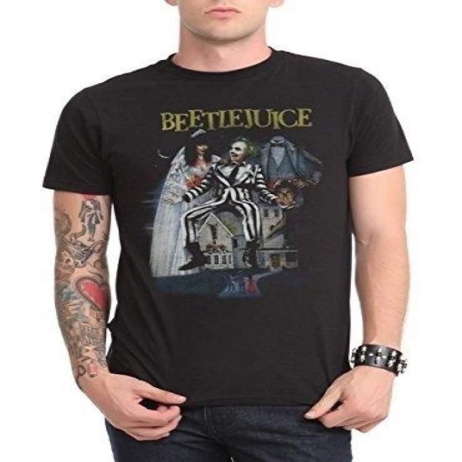 Beetlejuice Poster Short Sleeve Men’S T-Shirt